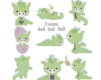 Dragon embroidery applique Digital download