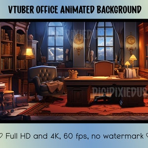 Animated Background | Detective Vtuber Office for Green Screen, Vtuber Background, Live Streaming, Twitch Overlay, or YouTube Video Editing