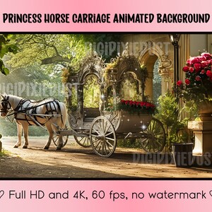 Animated Background Princess Horse Carriage for Green Screen, Vtuber Background, Live Streaming, Twitch Overlay, or YouTube Video Editing