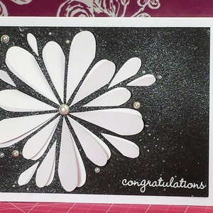 Congratulations Card, Wedding Card, Congrats Card, Anniversary Card, Recognition Card, Graduation Card, Dimensional 3D Flower Card