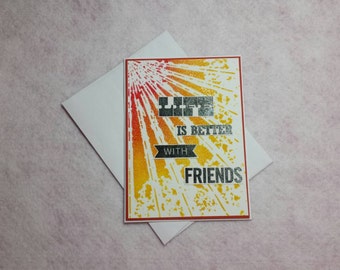 Friendship Card, Friend Card, Just Friends Card, Happy Birthday Card, Thank You Card