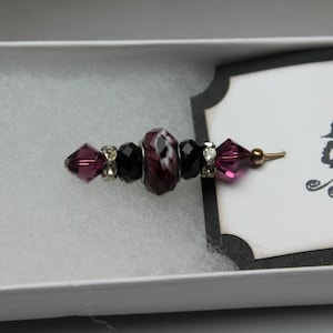 Gorgeous Dark Amethyst Colored Stick Pin, Scarf pin, Hat Pin, Shawl Pin, Lapel Pin, Coat Pin, Brooch Pin