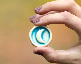 ceramic moon brooch by The Mood Designs