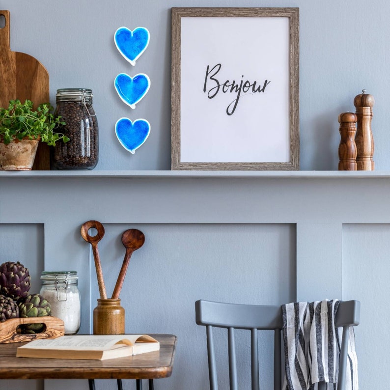 Set of 3 Ceramic Heart Ornament Pottery Heart Wall Hanging Etsy