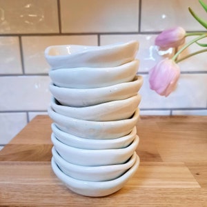 Set of 9 ceramic bowls handmade in Ireland Sea Range by The Mood Designs serving side dish tiny bowl handy blue irregular image 4