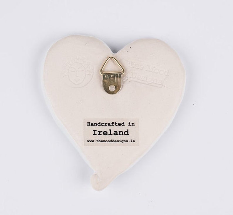 3 Ceramic Heart Ornament Pottery Heart Wall Hanging Blue Heart Wedding Favor Shower Favor Ceramic Decor Home Décor image 7