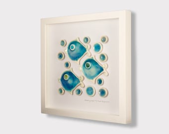 ATLANTIC FRIENDS  framed ceramics fish sea irish craft mothers day fathers day gift for mum by The Mood Designs