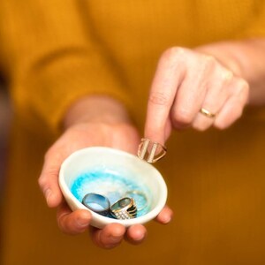 Set of 9 ceramic bowls handmade in Ireland Sea Range by The Mood Designs serving side dish tiny bowl handy blue irregular image 10