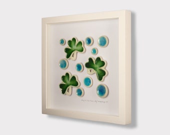 Along Wild Atlantic Way frame Irish shamrocks gift handmade in Ireland by The Mood Designs