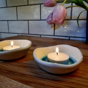 Set of 9 ceramic bowls handmade in Ireland Sea Range by The Mood Designs serving side dish tiny bowl handy blue irregular image 8