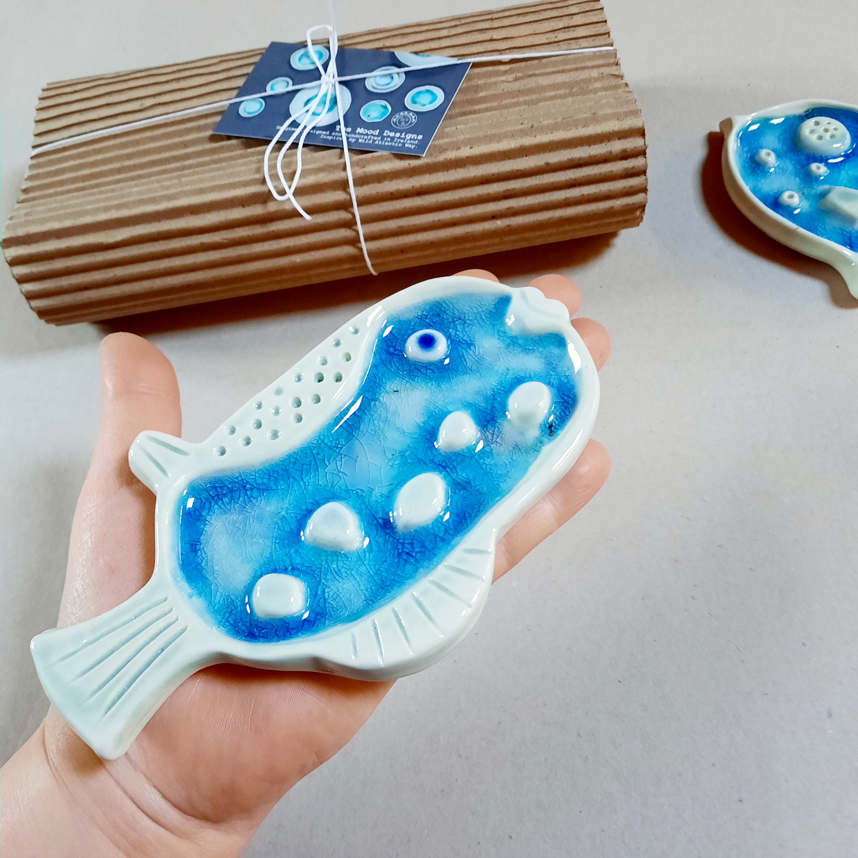 Set of 3 Ceramic fish ornaments wall hanging decor irish gift Etsy