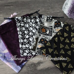 Bolsa de tecido com cordão - Bolsa de runas - Tarô - Bolsa de dados - Bugigangas - Cristais - Joias - Presente - Personalizar - D&D