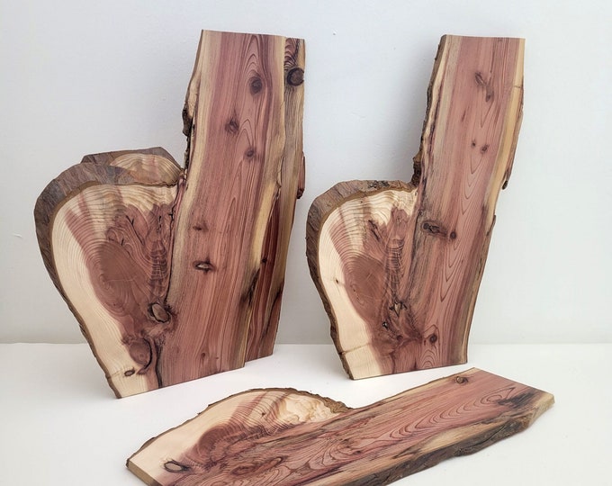 Red Cedar Wood Planks, Live Edge Wood Slabs, Unfinished Red Cedar Wood