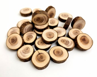 Mini Yew Wood Slices Small Tree Slices for DIY Crafts Woodworking Witchcraft, 24pcs lot