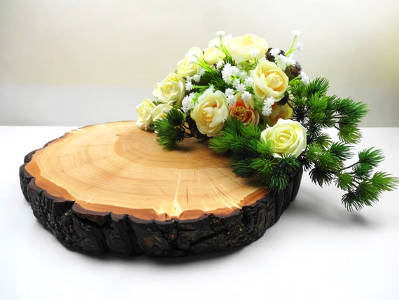 Wedding Cake Stand Tree Trunk Slice Centerpiece Rustic Table Etsy