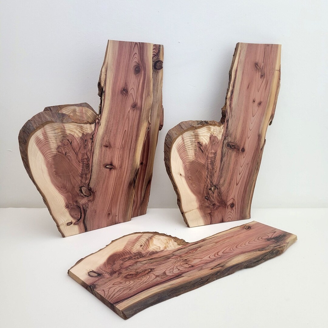 Red Cedar Wood Planks, Live Edge Wood Slabs, Unfinished Red Cedar Wood