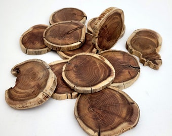 Yew Tree Slices, Yew Wood Slices, Yew Wood Pieces 6cm 12pcs