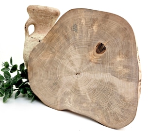 Rustic Wood Round Slab Riser, Raw Birch Slice Centerpiece 9", Charger Plate
