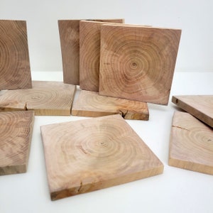 Unfinished Wood Squares Tile Cutout Pieces, Natural Rustic Craft Wood, Wood Squares for Diy Crafts, 6pcs image 10