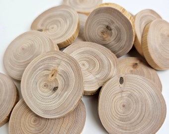 15 Small Natural Tree Slices, Raw Wooden Rounds, Cypress Tree Cookies, Wooden Circles, Holiday Crafts