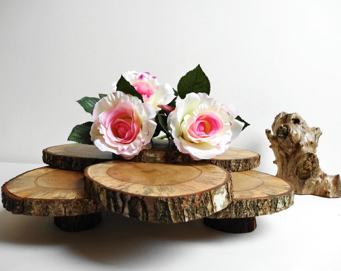 Cupcake Stand Rustic Centerpiece Tree Slices Cupcake Stand Etsy