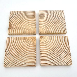 Quadrati di legno riciclato da 3 pollici, venature ad anello in legno di pino, grezzi in legno per hobby da 7 cm