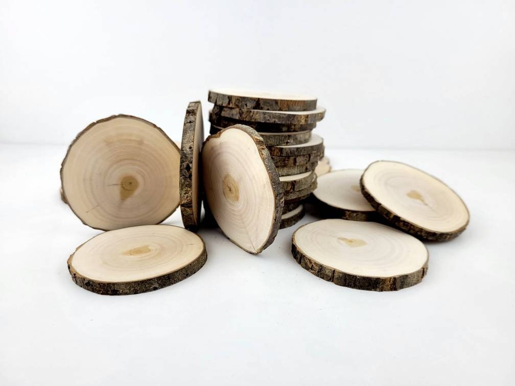 Wooden Slices Wood Log Discs Round Rustic Wedding Crafts Coasters 4CM To  15CM