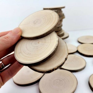 Natural Willow Tree Wood Slices for Crafts, Unfinished Tree Cookies, DIY Ornaments, Woodworking, Pack of 12 image 7