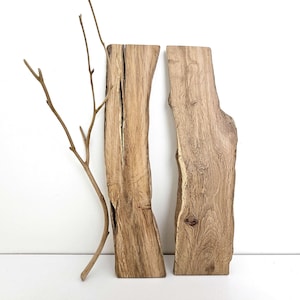 Live edge oak wood planks 2pcs, Small boards for crafts epoxy art woodworking supply