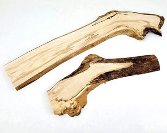 Tablones de madera natural con forma de rama, piezas de madera con borde sin rematar para arte y manualidades