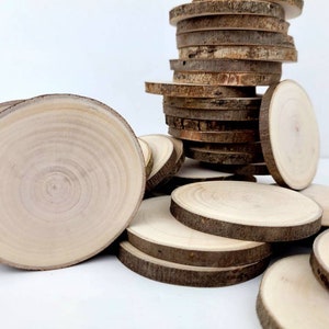 Natural Willow Tree Wood Slices for Crafts, Unfinished Tree Cookies, DIY Ornaments, Woodworking, Pack of 12 image 2