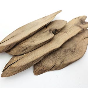 Miniature Planks Live Edge Oak Wood, Small Wood Slices for Crafts Woodworking Art - 4 Pieces