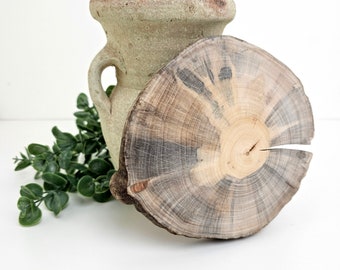 Weathered Wood Round Slab, Tree Slice Centerpiece