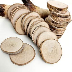Raw Birch Wood Slices (Set of 16): Rustic Pyrography Painting Rounds