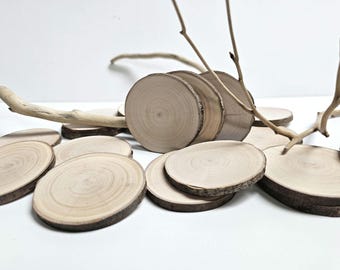 Natural willow tree wood slices | Unfinished ornaments pack of 12, Wood crafts and art
