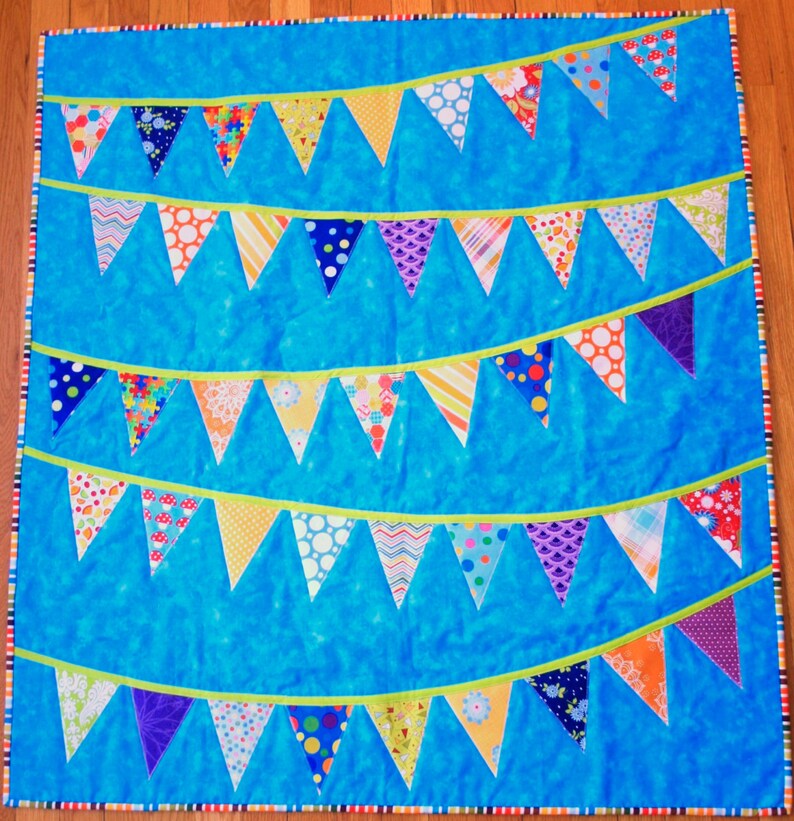 Colourful Bunting Baby Quilt Etsy