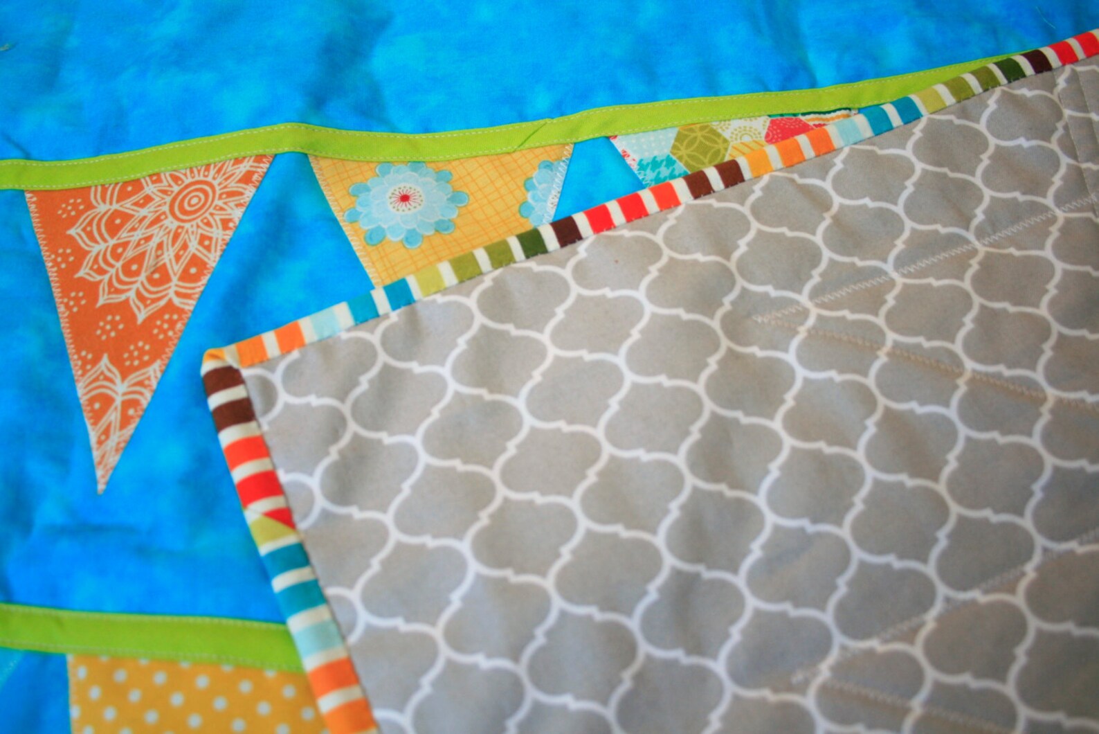 Colourful Bunting Baby Quilt Etsy