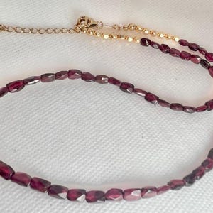 14k Gold Fill Rhodolite Garnet Faceted Speciality Cut Beads Natural Gems 19 Inch Necklace