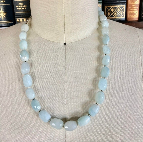 New Fashion 10 mm Brazil Aquamarine gemstone bead necklace 20inch