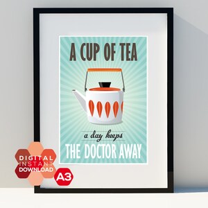 Art for home, Instant Printable Download, vintage poster, kitchen, Cathrineholm, scandinavian design, print,Typographic poster, A3