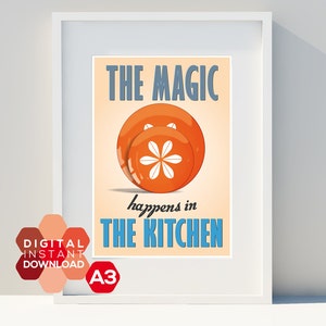 Art for home, Instant Printable Download, Cathrineholm, vintage poster, kitchen, scandinavian design, print,Typographic poster, A3