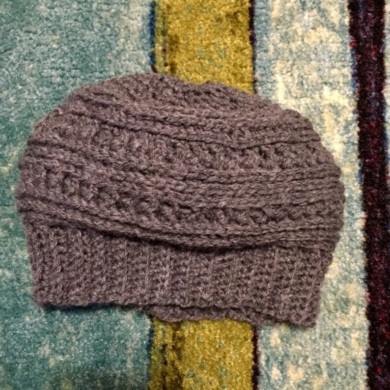 Charcoal men/'swomen/'s crochet winter beanie hat