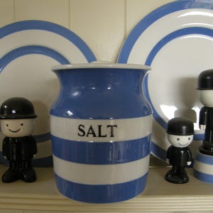 Pot de conservation VINTAGE T.G.Green Cornishware SALT - estampé noir bouclier