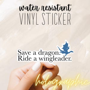 Xaden Riorson Wingleader Holographic Sticker | Save a Dragon Ride a Wingleader | Empyrean Series Rebecca Yarros | Kindle E Reader Decal
