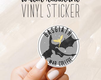 Basgiath War College Vinyl Sticker: Fourth Wing Dragon Merch