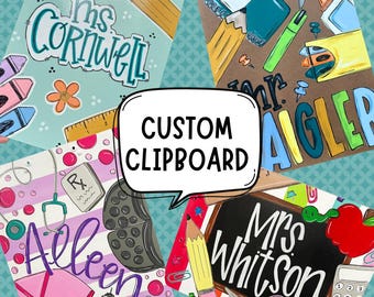 Hand Painted Custom Clipboard: Personalized Teacher, Nurse, Graduation Gift