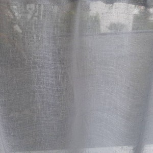 Short curtain, window curtain, linen look white, semi-transparent, many sizes image 4