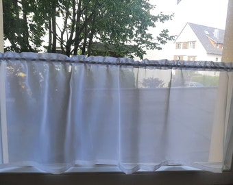 Short curtain, net curtain voile white, semi-transparent, many sizes