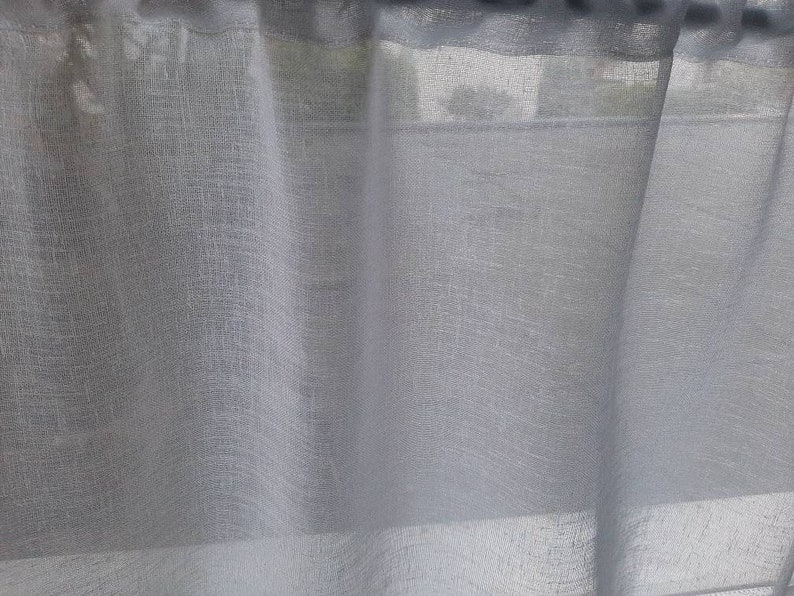 Short curtain, window curtain, linen look white, semi-transparent, many sizes image 7