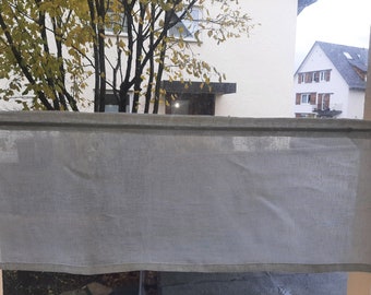 Short curtain, net curtain 100% linen cream, semi-transparent, many sizes